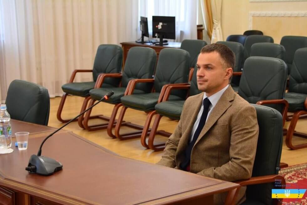 Дмитрий Лобан на заседании Высшего совета правосудия 5 февраля 2019 года. Фото: страница Высшего совета правосудия в фейсбуке