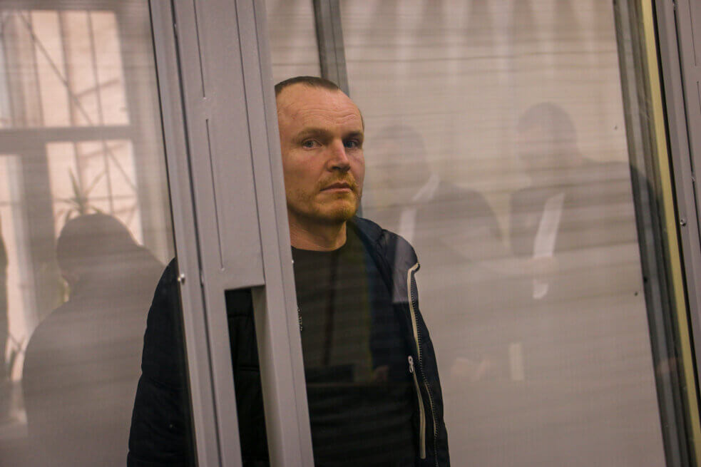 Мешканець Димера Олександр Харченко, обвинувачений у колабораціонізмі, 4 жовтня 2022 року. Фото: Олексій Арунян, Ґрати