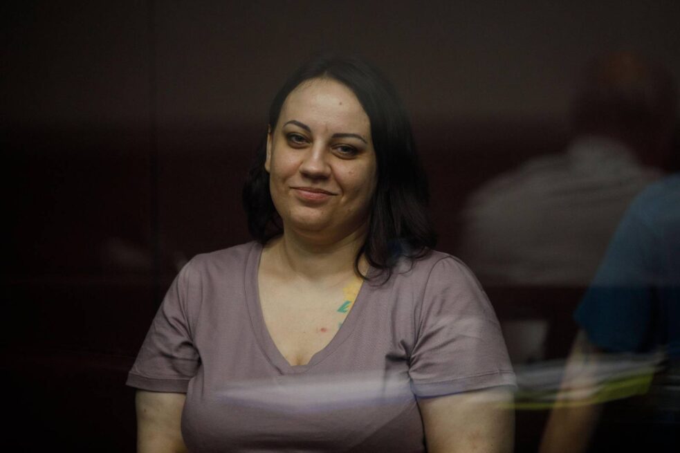 Марина Міщенко на суді у Південному окружному військовому суді у Ростові на Дону. Фото: Медиазона