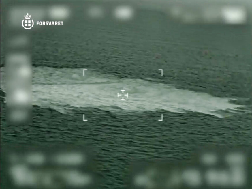 Витік газу на газопроводі "Північний потік", 27 вересня 2022 року. Скриншот з відео Збройних Сил Данії